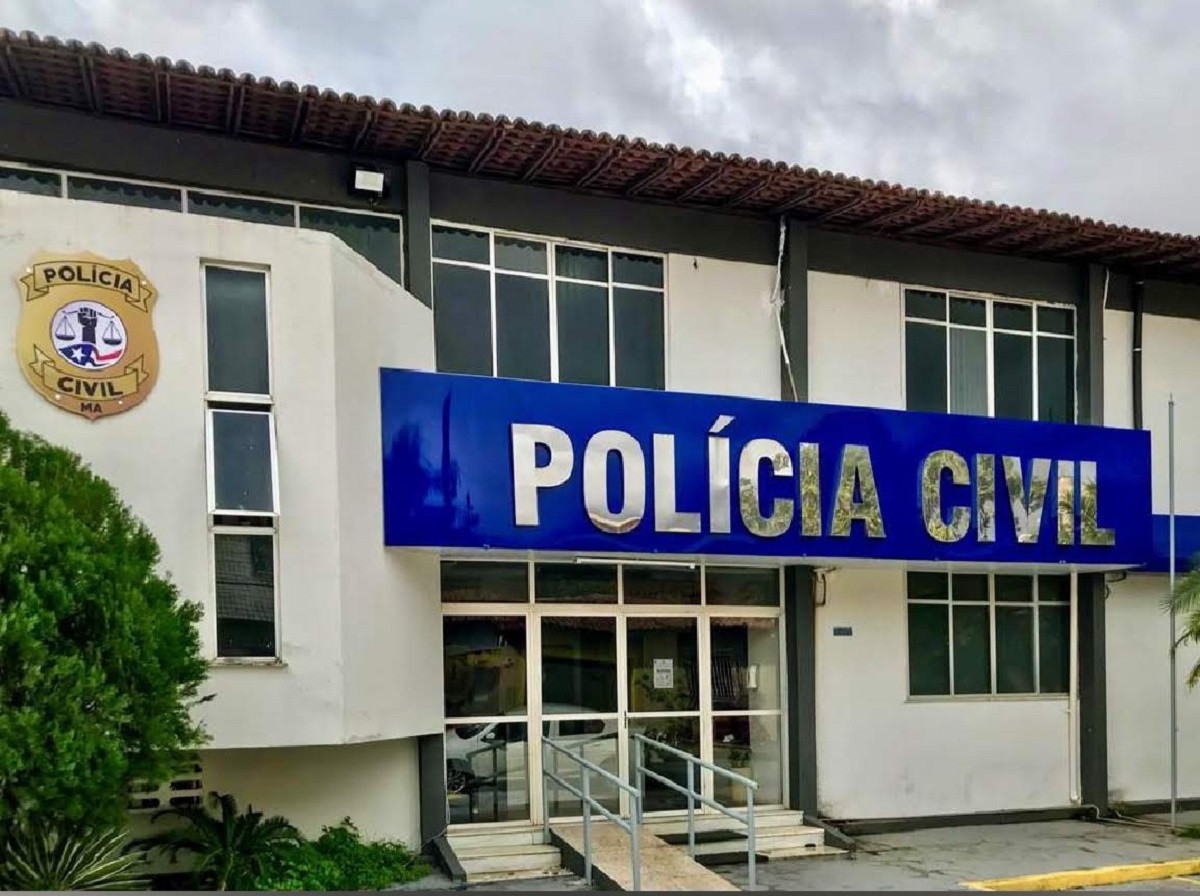Fachada de uma delegacia da Polícia Civil do Maranhão