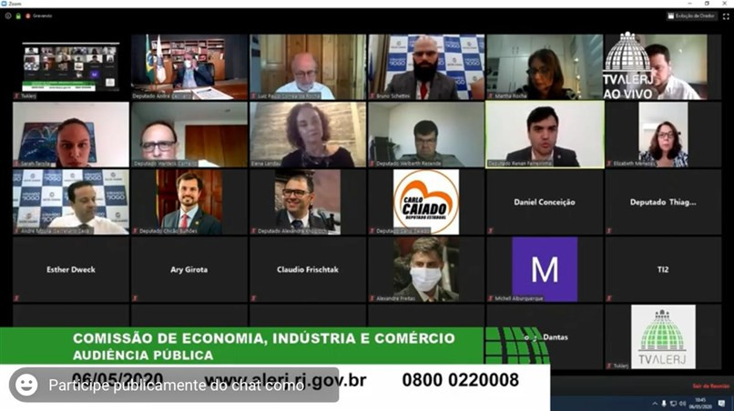 Comissão da Alerj debate projeto de desestatização enviado pelo governo (Foto: Reprodução TV Alerj)